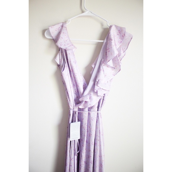 NWT Wayf Sylvia Sleeveless Ruffle Wrap Dress - Picture 7 of 9